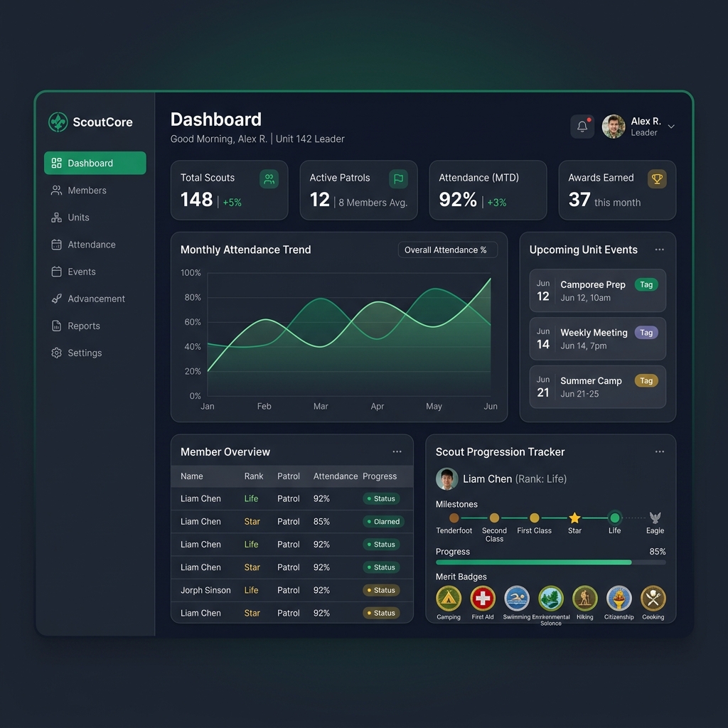 Dashboard SG Escoteiro